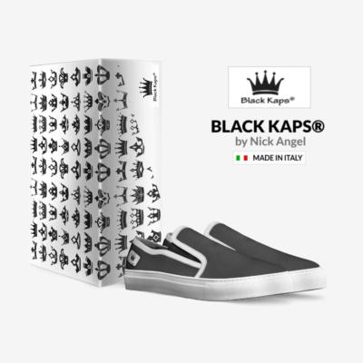 THE EL G - Skater Slip On Sneaker - by Nick Angel - Black Kaps® with_box an logo