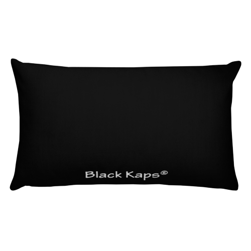 BlackKaps.com - Black Kaps - Black rectangle Throw Pillow - Love is all there is - Back