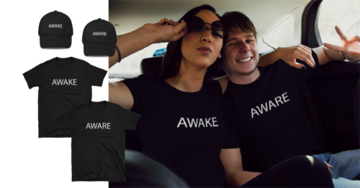 BlackKaps.com Black Kaps - Awake & Aware T-Shirts & Hats FB Share