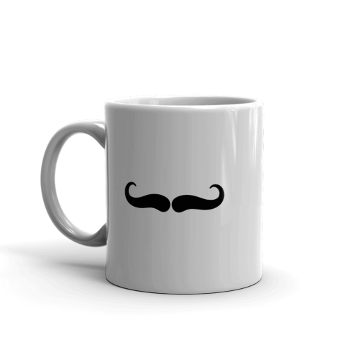 BlackKaps.com Black Kaps - Villain Stache - 11oz Coffee Mug - Handle Left Mockup- 1000x1000