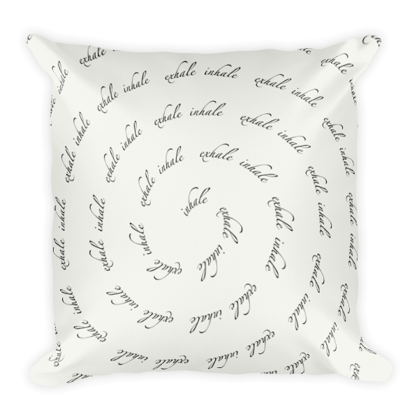 Inhale Exhale Spiral Square Accent Pillow